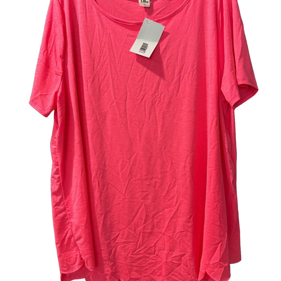 NWT Sew In Love Neon Pink Slinky Blouse - Picture 1 of 2